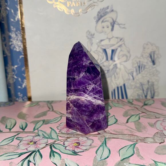 Premier Brazilian Amethyst Tower 220 g | Lightcode-Infused Crystal Point - Picture 2 of 4
